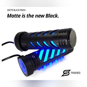 Saberz Multi-Color RGB LED Sports Bike Grips (Black Matte) - New in Box